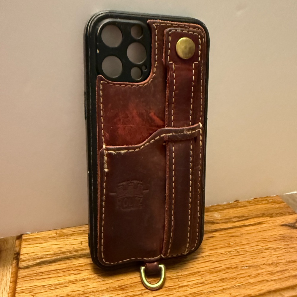 Holtz Leather Co 
iPhone 12 Pro Max case
Leather card slot and kickstand